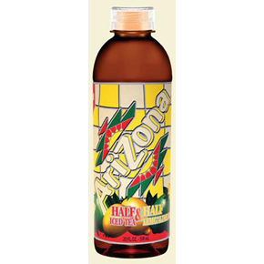 Arizona 20 oz $1.25 Plastic Bottles 1/2 & 1/2 - Case of 24
