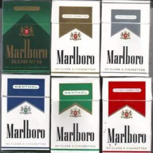 Marlboro Red, Gold and Green cigarettes